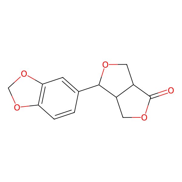 2D Structure of (3R,3aR,6aR)-3-(1,3-benzodioxol-5-yl)-3,3a,4,6a-tetrahydro-1H-furo[3,4-c]furan-6-one