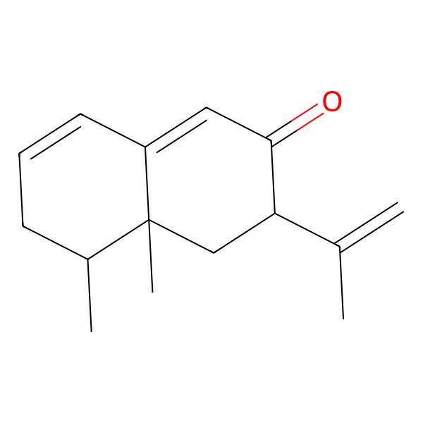2D Structure of (3R,4aR,5S)-4a,5-dimethyl-3-prop-1-en-2-yl-3,4,5,6-tetrahydronaphthalen-2-one 2D Structure of (3R,4aR,5S)-4a,5-dimethyl-3-prop-1-en-2-yl-3,4,5,6-tetrahydronaphthalen-2-one