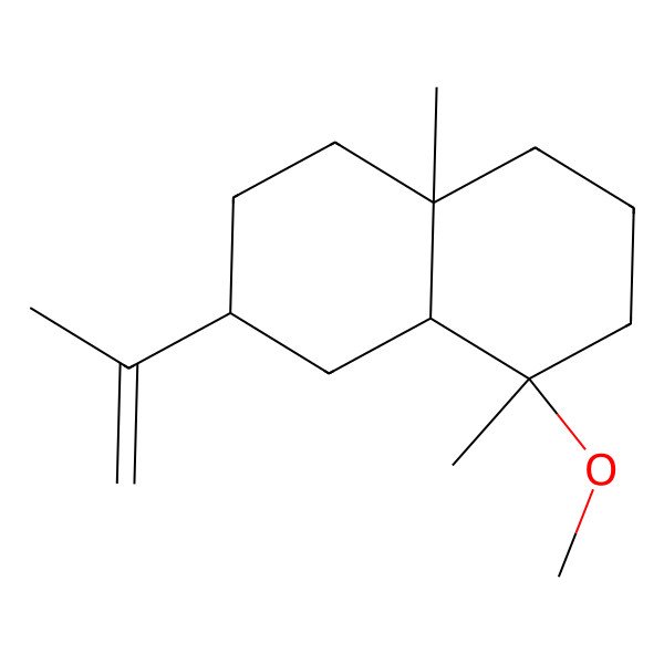 2D Structure of (3R,4aR,5S,8aR)-5-methoxy-5,8a-dimethyl-3-prop-1-en-2-yl-1,2,3,4,4a,6,7,8-octahydronaphthalene