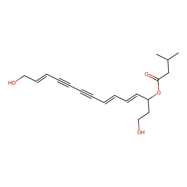 2D Structure of [(3R,4E,6E,12E)-1,14-dihydroxytetradeca-4,6,12-trien-8,10-diyn-3-yl] 3-methylbutanoate