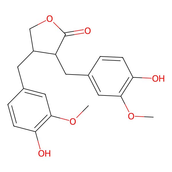 2D Structure of (3R,4R)-3,4-bis[(4-hydroxy-3-methoxyphenyl)(113C)methyl](213C)oxolan-2-one