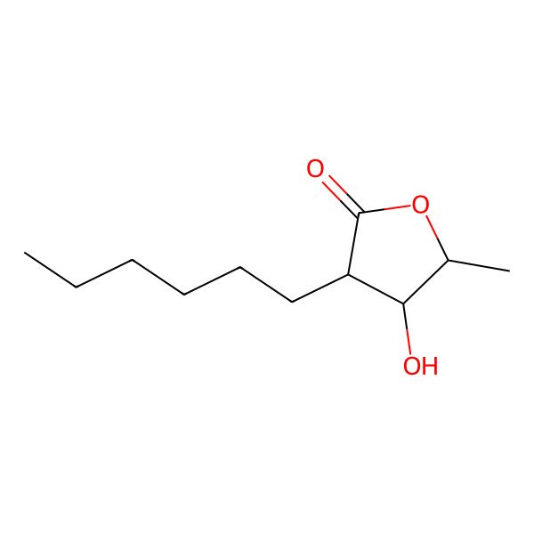 2D Structure of (3R,4R,5S)-3-hexyl-4-hydroxy-5-methyloxolan-2-one