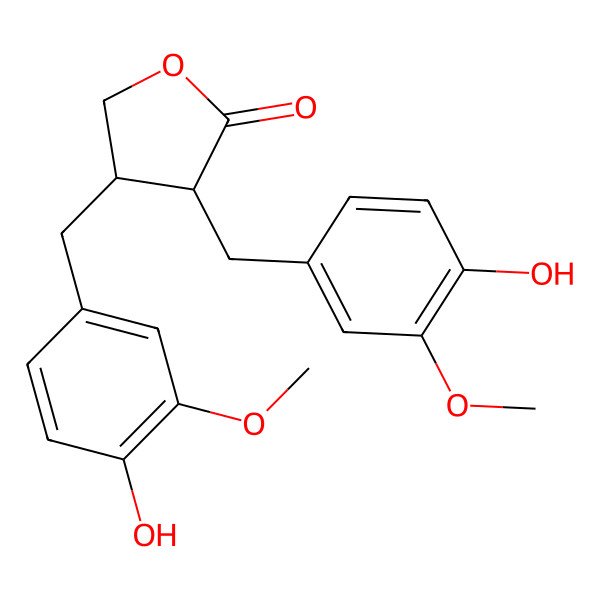 2D Structure of (3R,4S)-3,4-bis[(4-hydroxy-3-methoxyphenyl)methyl]oxolan-2-one