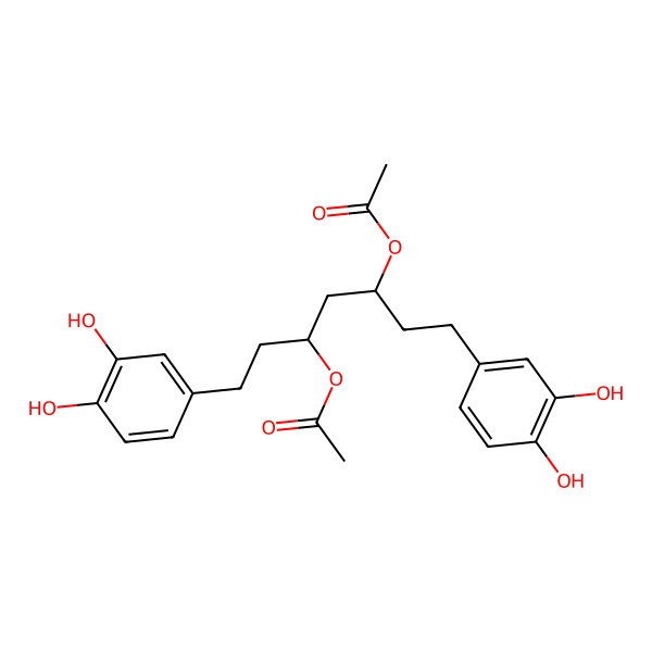 2D Structure of (3R,5R)-1,7-Bis(3,4-dihydroxyphenyl)heptane-3,5-diyl diacetate