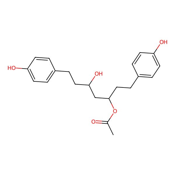 2D Structure of 5-Hydroxy-1,7-bis(4-hydroxyphenyl)heptan-3-yl acetate