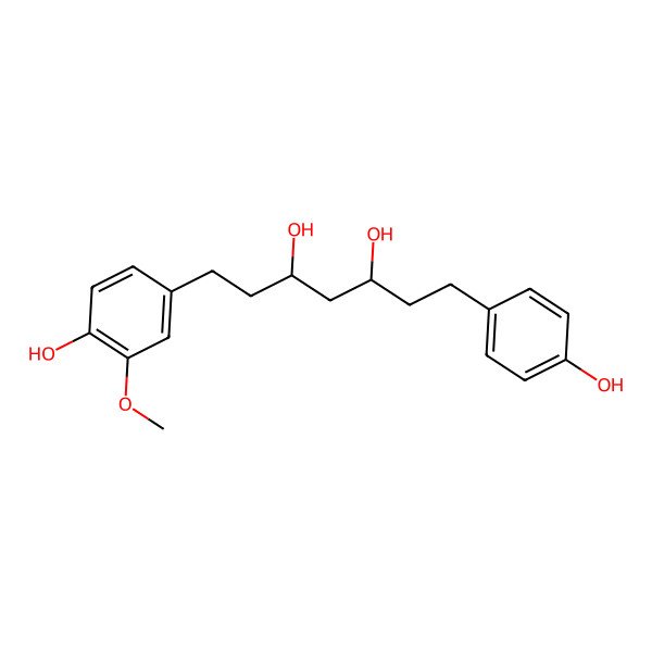 2D Structure of Rel-(3r,5s)-3,5-dihydroxy-1-(4-hydroxy-3-methoxyphenyl)-7-(4-hydroxyphenyl)-heptane