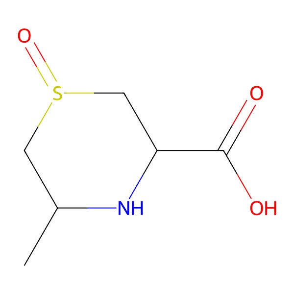 2D Structure of (3R,5S)-5-methyl-1-oxo-1,4-thiazinane-3-carboxylic acid