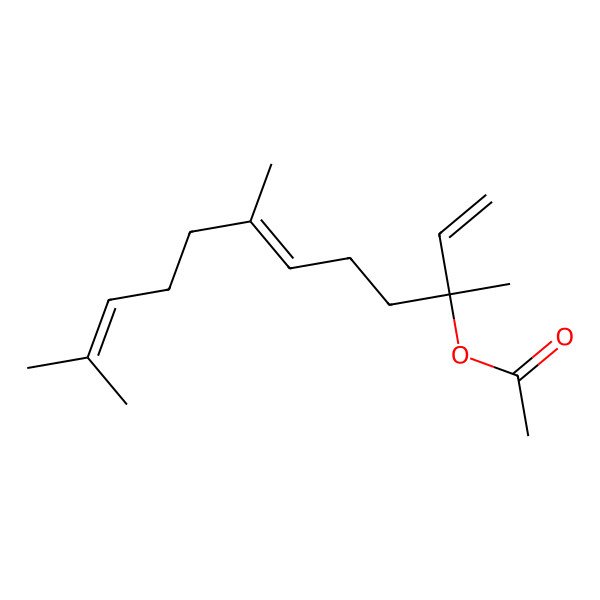 2D Structure of [(3R,6E)-3,7,11-trimethyldodeca-1,6,10-trien-3-yl] acetate
