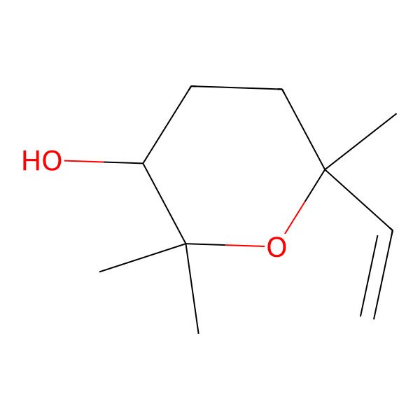 2D Structure of (3R,6R)-6-ethenyl-2,2,6-trimethyloxan-3-ol