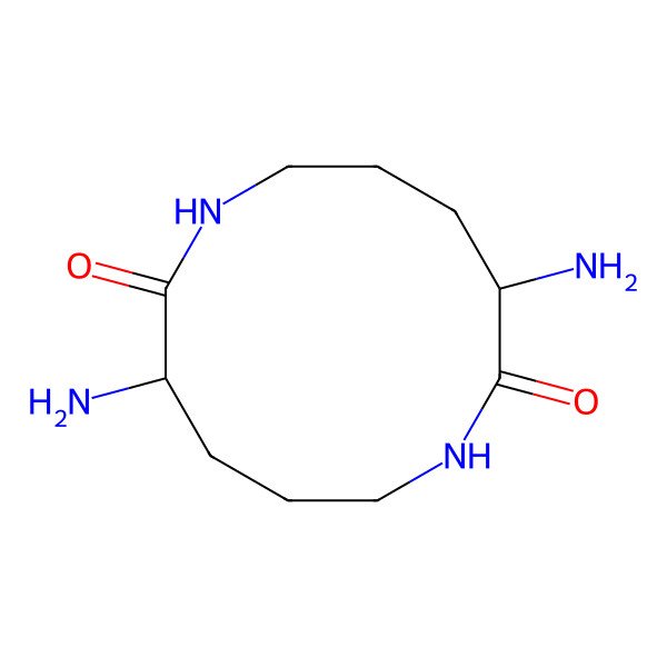 2D Structure of (3R,9R)-3,9-Diamino-1,7-diazacyclododecane-2,8-dione
