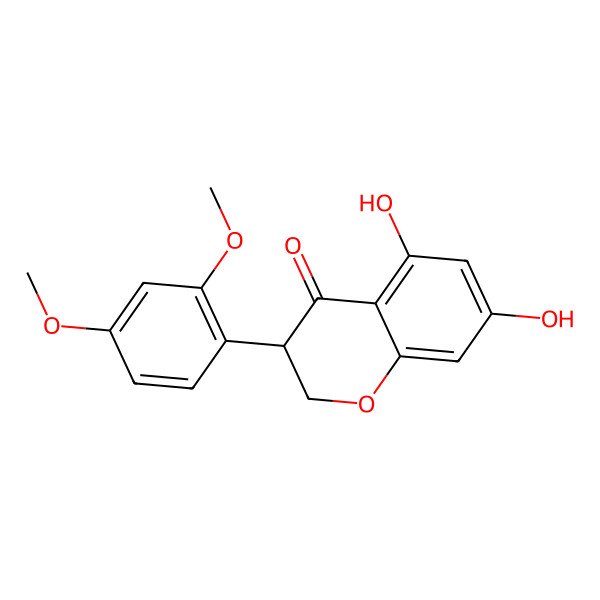 2D Structure of (3S)-3-(2,4-dimethoxyphenyl)-5,7-dihydroxy-2,3-dihydrochromen-4-one