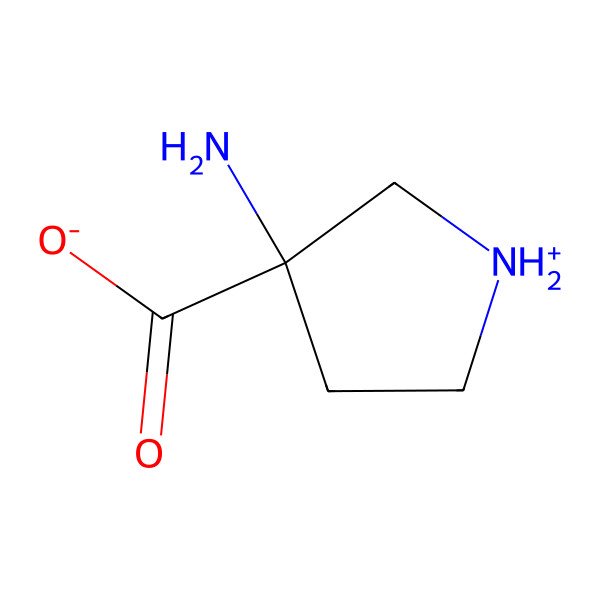 2D Structure of (3S)-3-aminopyrrolidin-1-ium-3-carboxylate 2D Structure of (3S)-3-aminopyrrolidin-1-ium-3-carboxylate