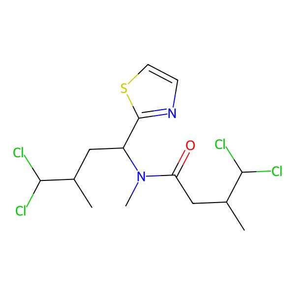 2D Structure of (3S)-3-Dichloromethyl-N-methyl-N-[(1S,3S)-1-(2-thiazolyl)-3-(dichloromethyl)butyl]butanamide
