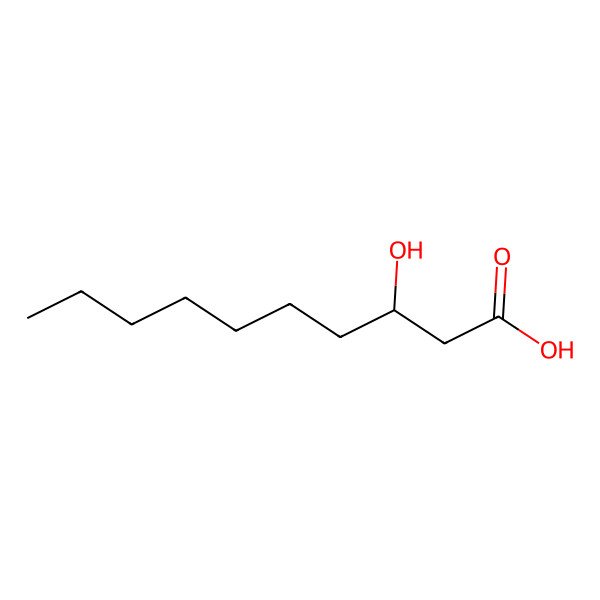 2D Structure of (3S)-3-hydroxydecanoic acid