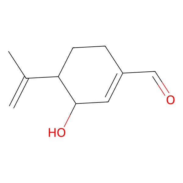 2D Structure of (3S)-3alpha-Hydroxy-4beta-(1-methylethenyl)-1-cyclohexene-1-carbaldehyde