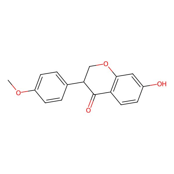 2D Structure of (3S)-7-hydroxy-3-(4-methoxyphenyl)-2,3-dihydrochromen-4-one