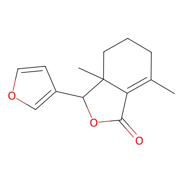 2D Structure of (3S,3aR)-3-(furan-3-yl)-3a,7-dimethyl-3,4,5,6-tetrahydro-2-benzofuran-1-one