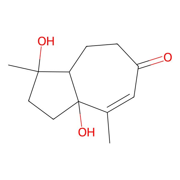 2D Structure of (3S,3aR,8aS)-3,8a-dihydroxy-3,8-dimethyl-2,3a,4,5-tetrahydro-1H-azulen-6-one