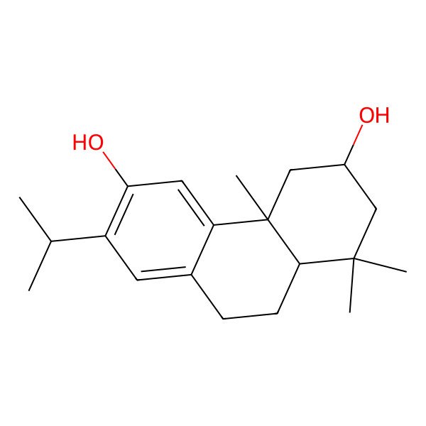 2D Structure of (3S,4aS)-1,1,4a-trimethyl-7-propan-2-yl-2,3,4,9,10,10a-hexahydrophenanthrene-3,6-diol