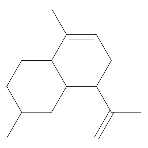 2D Structure of (3S,4aS)-3,8-dimethyl-5-prop-1-en-2-yl-1,2,3,4,4a,5,6,8a-octahydronaphthalene