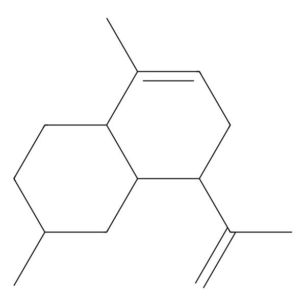 2D Structure of (3S,4aS)-3,8-dimethyl-5-prop-1-en-2-yl-1,2,3,4,4a,5,6,8a-octahydronaphthalene 2D Structure of (3S,4aS)-3,8-dimethyl-5-prop-1-en-2-yl-1,2,3,4,4a,5,6,8a-octahydronaphthalene