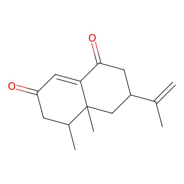 2D Structure of (3S,4aS,5R)-4a,5-dimethyl-3-prop-1-en-2-yl-3,4,5,6-tetrahydro-2H-naphthalene-1,7-dione 2D Structure of (3S,4aS,5R)-4a,5-dimethyl-3-prop-1-en-2-yl-3,4,5,6-tetrahydro-2H-naphthalene-1,7-dione