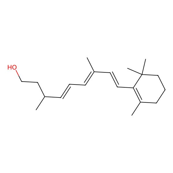 2D Structure of (3S,4E,6E,8E)-3,7-dimethyl-9-(2,6,6-trimethylcyclohexen-1-yl)nona-4,6,8-trien-1-ol