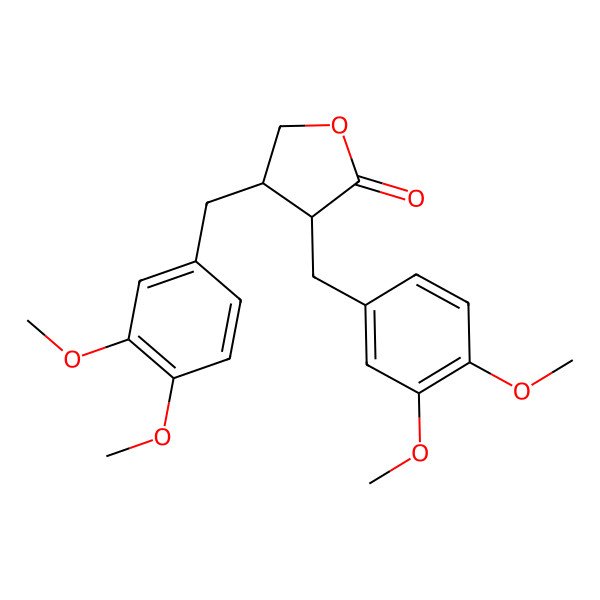 2D Structure of (3S,4R)-3,4-Bis(3,4-dimethoxybenzyl)tetrahydrofuran-2-one