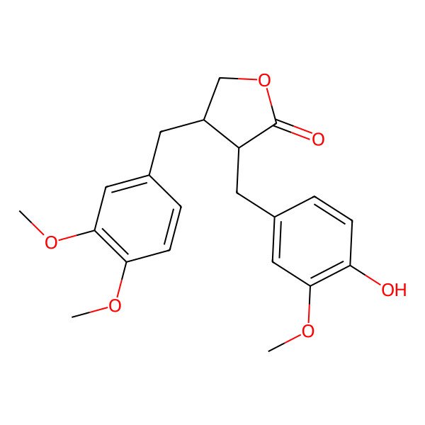 2D Structure of (3S,4R)-4-[(3,4-dimethoxyphenyl)methyl]-3-[(4-hydroxy-3-methoxyphenyl)methyl]oxolan-2-one