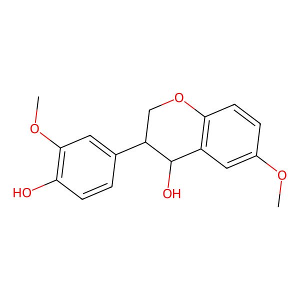 2D Structure of (3S,4R)-4' hydroxy-6,3' dimethoxyisoflavan-4-ol