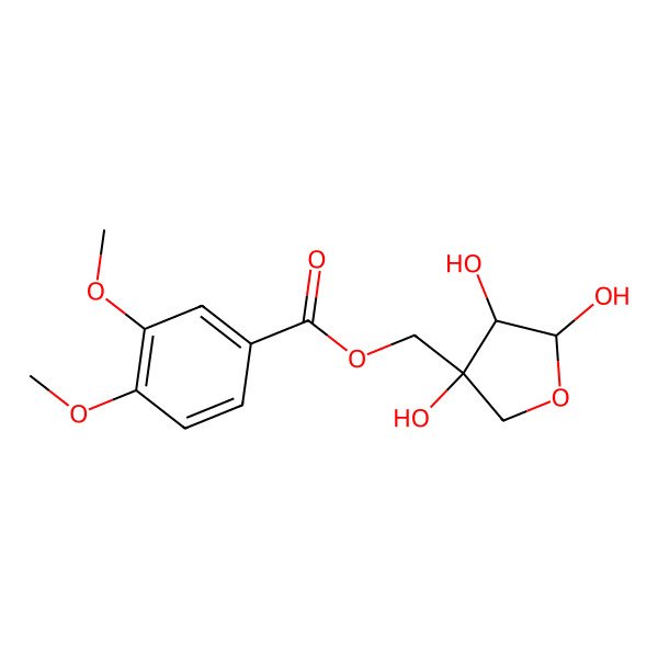 2D Structure of [(3S,4R,5R)-3,4,5-trihydroxyoxolan-3-yl]methyl 3,4-dimethoxybenzoate