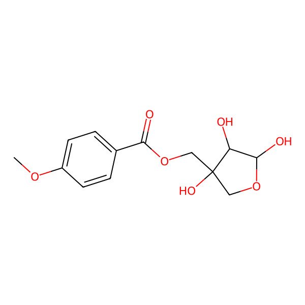 2D Structure of [(3S,4R,5R)-3,4,5-trihydroxyoxolan-3-yl]methyl 4-methoxybenzoate