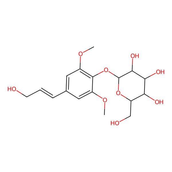 2D Structure of (3S,4R,6S)-2-(hydroxymethyl)-6-[4-[(E)-3-hydroxyprop-1-enyl]-2,6-dimethoxyphenoxy]oxane-3,4,5-triol