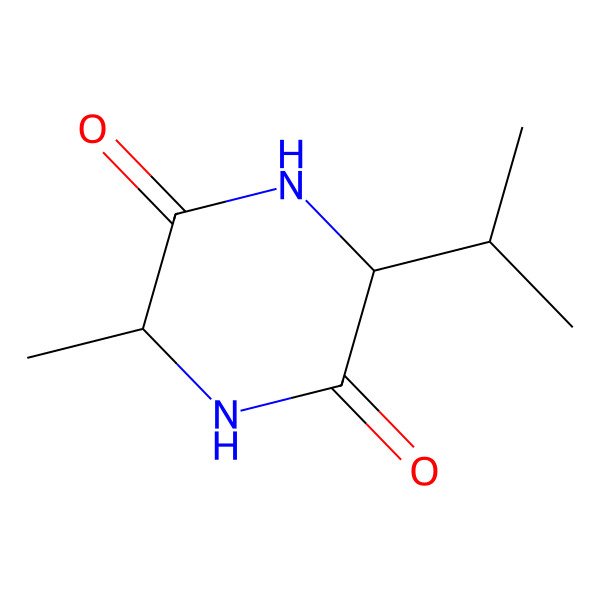 2D Structure of (3S,6S)-3-Isopropyl-6-methylpiperazine-2,5-dione 2D Structure of (3S,6S)-3-Isopropyl-6-methylpiperazine-2,5-dione