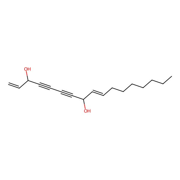 2D Structure of (3S,8R,9E)-heptadeca-1,9-dien-4,6-diyne-3,8-diol