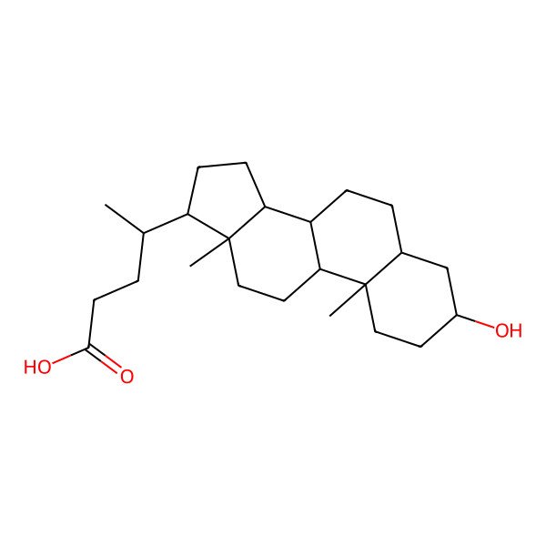 2D Structure of (3ss,5ss)-3-Hydroxycholan-24-oic acid