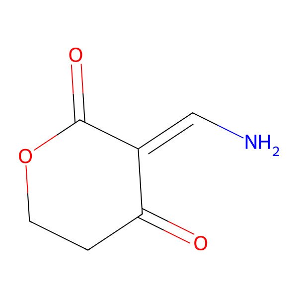 2D Structure of (3Z)-3-(aminomethylidene)oxane-2,4-dione