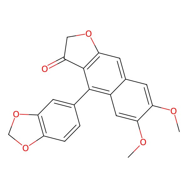 2D Structure of 4-(1,3-Benzodioxol-5-yl)-6,7-dimethoxybenzo[f][1]benzofuran-3-one