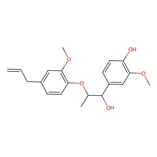 2D Structure of 4-[(1R,2S)-1-hydroxy-2-(2-methoxy-4-prop-2-enylphenoxy)propyl]-2-methoxyphenol