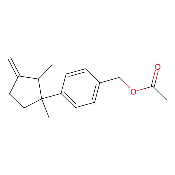 2D Structure of [4-[(1R,2S)-1,2-dimethyl-3-methylidenecyclopentyl]phenyl]methyl acetate