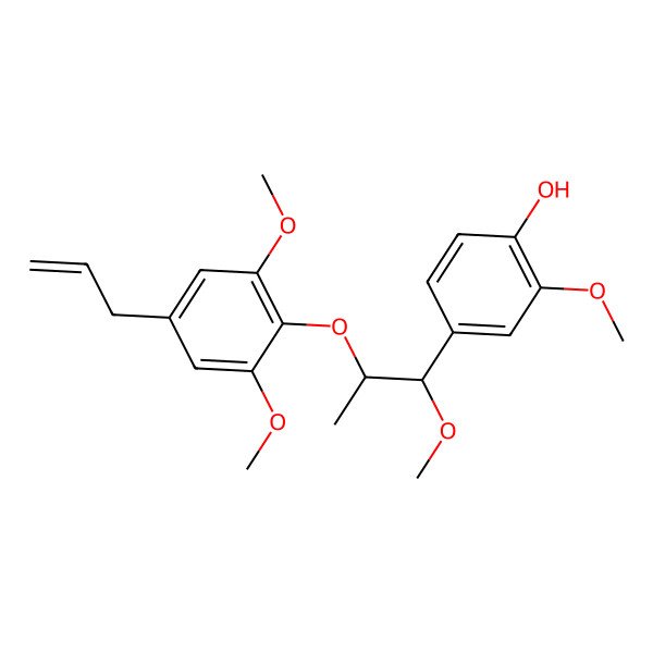 2D Structure of 4-[(1S,2S)-2-(2,6-dimethoxy-4-prop-2-enylphenoxy)-1-methoxypropyl]-2-methoxyphenol