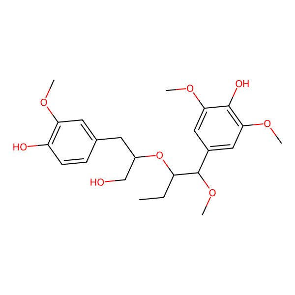 2D Structure of 4-[2-[1-Hydroxy-3-(4-hydroxy-3-methoxyphenyl)propan-2-yl]oxy-1-methoxybutyl]-2,6-dimethoxyphenol