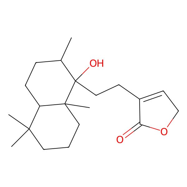2D Structure of 4-[2-[(1R,2R,4aS,8aS)-1-hydroxy-2,5,5,8a-tetramethyl-decalin-1-yl]ethyl]-2H-furan-5-one