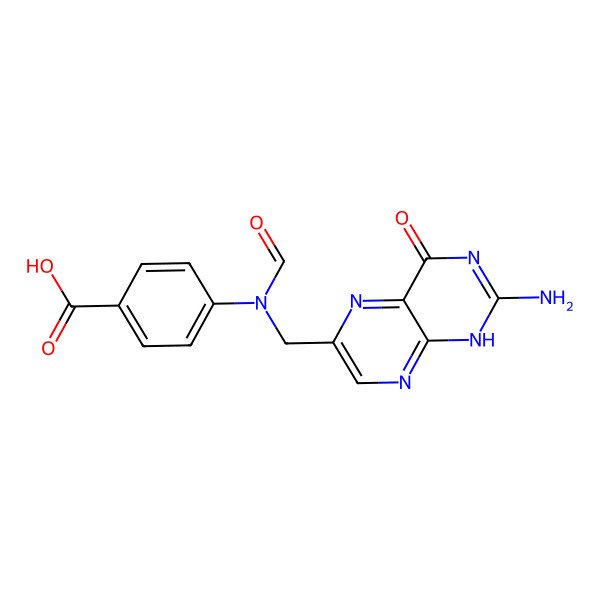 2D Structure of 4-[(2-amino-4-oxo-1H-pteridin-6-yl)methyl-formylamino]benzoic acid