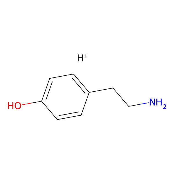 2D Structure of 4-(2-Aminoethyl)phenol;hydron