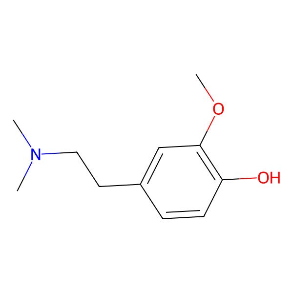 2D Structure of 4-(2-(Dimethylamino)ethyl)-2-methoxyphenol