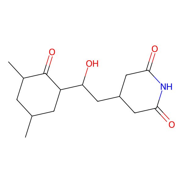 2D Structure of 4-[(2R)-2-[(1R,3S,5S)-3,5-dimethyl-2-oxocyclohexyl]-2-hydroxyethyl]piperidine-2,6-dione