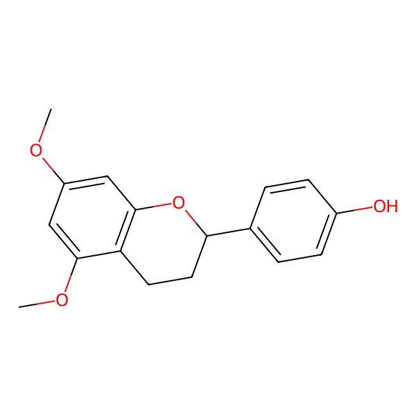 2D Structure of 4-[(2S)-3,4-Dihydro-5,7-dimethoxy-2H-1-benzopyran-2-yl]phenol