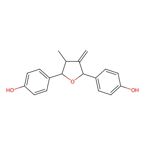2D Structure of 4-[(2S,3R,5S)-5-(4-hydroxyphenyl)-3-methyl-4-methylideneoxolan-2-yl]phenol