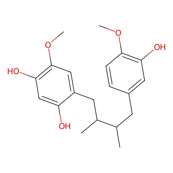 2D Structure of 4-[(2S,3S)-4-(3-hydroxy-4-methoxyphenyl)-2,3-dimethylbutyl]-6-methoxybenzene-1,3-diol